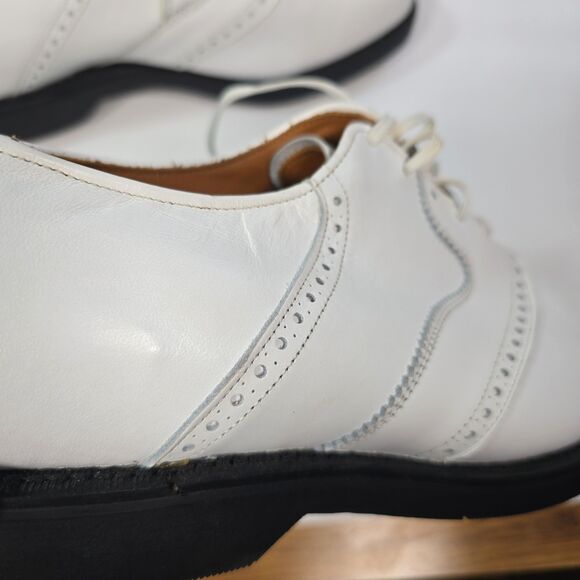 Allen Edmonds Linwood Golf Shoes Men\'s 9D White Leather USA EUC Original Golf main image 3
